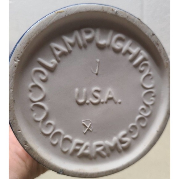 lamplight farms usa kerosene lamp 13-1/4" blue white floral - Picture 6 of 6